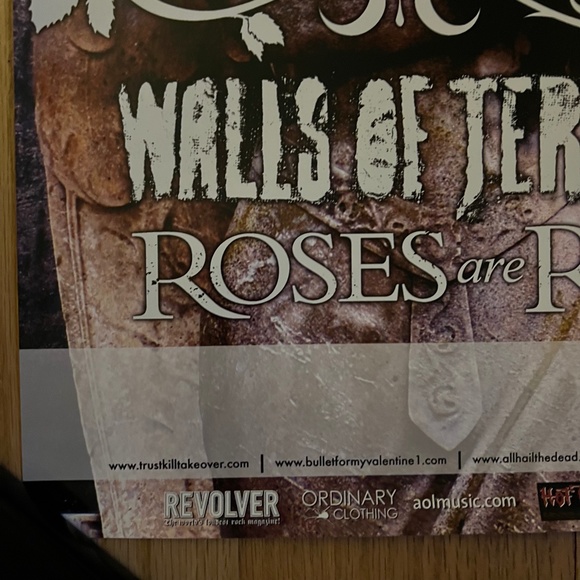 TRUSTKILL TAKEOVER TOUR 2006 11x17 Poster Bullet For My Valentine - Picture 4 of 6